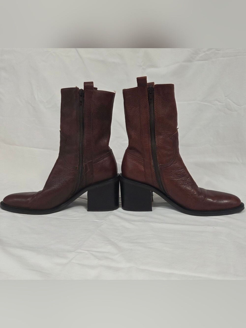 Vintage Nicole Force Brown Leather Western Boots 7 - Picture 4 of 16